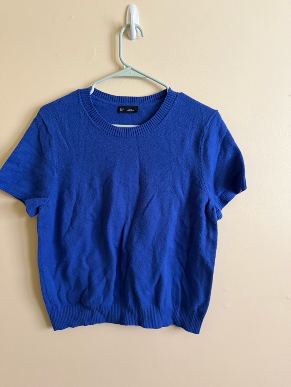 GAP Women’s Crewneck Short-Sleeve Sweater in Royal Blue